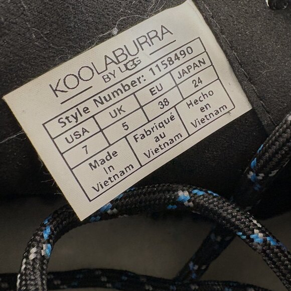 Koolaburra by UGG Jozie Combat Boots Suede Faux Fur Lace Up Booties Black Size 7 - Picture 7 of 7